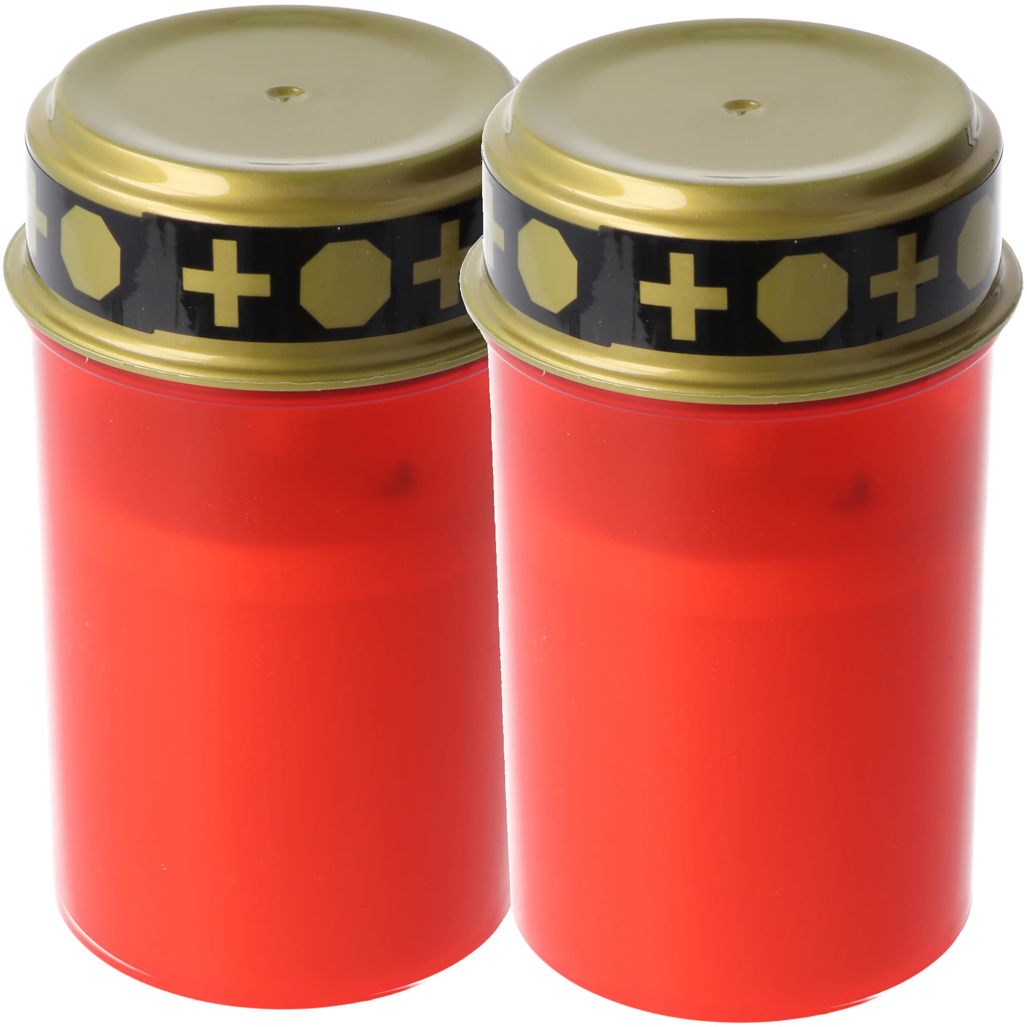 2 lampes funéraires LED rouges avec effets de scintillement réalistes, avec 2 piles AA, pour usage intérieur et extérieur (IP44)